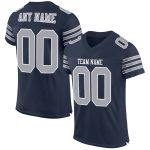 Personalized Authentic Football Jersey - Navy Gray-White Mesh Design Personalized Navy Gray-White Mesh Authentic Football