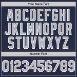 Custom Name and Number Personalized Authentic Baseball Jersey - Navy Gray-White Mesh Throwback Style Personalized Navy Gray-White