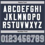 Custom Name and Number Authentic Throwback Football Jersey, Personalized Navy Gray-White Mesh Team Apparel Personalized Navy