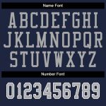 Custom Name and Number Personalized Football Jersey - Navy Gray-White Mesh Split Fashion Team Apparel Personalized Navy Gray-White