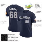 Custom Team Name and Number Performance T-Shirt in Navy, Gray, and White - Personalized Athletic Tee Personalized Navy Gray-White