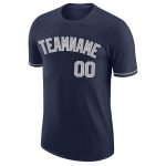 Custom Team Name and Number Performance T-Shirt in Navy, Gray, and White - Personalized Athletic Tee Personalized Navy Gray-White