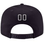 Custom Name Number Snapback Hat Adjustable Personalized Navy Gray White Stitched Team Cap Personalized Navy Gray-White Stitched