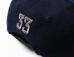 Custom Name Number Snapback Hat Adjustable Personalized Navy Gray White Stitched Team Cap Personalized Navy Gray-White Stitched