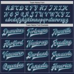 Custom Navy Gray White Teal Varsity Letterman Jacket with Name and Number - Personalized Full-Snap Bomber Style Personalized