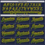 Custom Name Number Navy Green Gold Bomber Varsity Letterman Jacket Full-Snap Personalized Navy Green-Gold Bomber Full-Snap