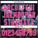 Custom Name and Number Underwater Life Jellyfish Baseball Jersey - Personalized Navy Hot Pink-White 3D Pattern Design Personalized