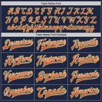 Custom Name and Number Varsity Letterman Jacket - Navy Kelly Green-Orange Full-Snap Bomber Personalized Navy Kelly Green-Orange