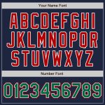Custom Name and Number Navy Green Red Varsity Letterman Jacket | Personalized Full-Snap Bomber Style Personalized Navy Kelly
