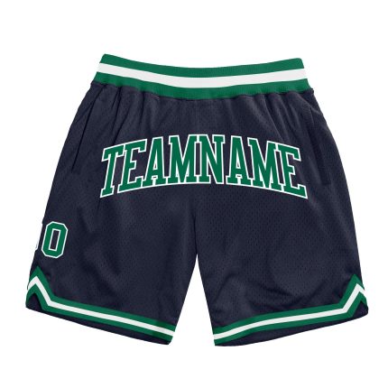 Custom Name Number Basketball Shorts Authentic Navy Kelly Green White Personalized Throwback Style Personalized Navy Kelly