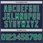 Custom Name Number Two Tone Bomber Varsity Letterman Jacket Navy Green White Full-Snap Personalized Navy Kelly Green-White
