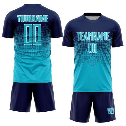Custom Soccer Uniform Jersey - Personalized Navy Blue-White Sublimation with Team Name and Number Personalized Navy Lakes