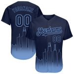 Custom Chicago City Edition 3D Authentic Baseball Jersey - Personalized Navy Light Blue with Name and Number Personalized