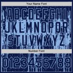 Custom Name & Number Baseball Jersey - Personalized Dripping Splatter Art in Navy & Light Blue 3D Pattern Design Personalized