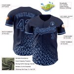 Personalized Leopard Print Baseball Jersey with Custom Name & Number - Navy Light Blue 3D Pattern Design Personalized Navy