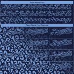 Personalized Leopard Print Baseball Jersey with Custom Name & Number - Navy Light Blue 3D Pattern Design Personalized Navy