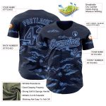 Personalized Mountain Baseball Jersey with Custom Name and Number in Navy Light Blue 3D Pattern Design Personalized Navy