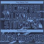 Personalized Mountain Baseball Jersey with Custom Name and Number in Navy Light Blue 3D Pattern Design Personalized Navy
