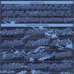 Personalized Mountain Baseball Jersey with Custom Name and Number in Navy Light Blue 3D Pattern Design Personalized Navy