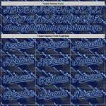 Custom Name and Number Authentic Baseball Jersey with 3D Pattern Slant Lines in Navy and Light Blue Personalized Navy Light