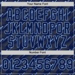 Custom Name and Number Authentic Baseball Jersey with 3D Pattern Slant Lines in Navy and Light Blue Personalized Navy Light