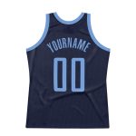 Custom Personalized Basketball Jersey - Navy Light Blue Authentic Throwback with Team Name and Number Personalized Navy Light