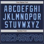 Custom Team Name Number Navy Blue Light Blue Bomber Varsity Jacket Personalized Full-Snap Letterman Jacket Personalized Navy