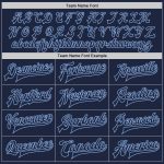 Custom Team Name Number Navy Blue Light Blue Bomber Varsity Jacket Personalized Full-Snap Letterman Jacket Personalized Navy