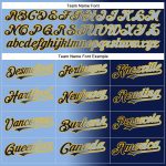 Custom Navy Light Blue-Gold Gradient Fashion Baseball Jersey with Personalized Name and Number - Team Gear Personalized Navy