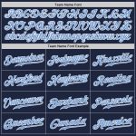 Custom Team Baseball Jersey with Personalized Name and Number - Navy Light Blue-Gray Authentic Split Design Personalized