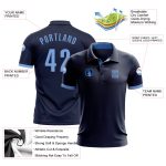 Custom Name Number Golf Polo Shirt - Personalized Navy Light Blue Performance Team Apparel Personalized Navy Light Blue Performance
