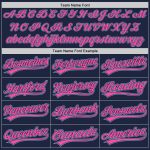 Custom Name and Number Baseball Jersey - Personalized Navy Light Blue and Pink Authentic Team Apparel Personalized Navy Light
