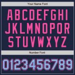 Custom Name and Number Baseball Jersey - Personalized Navy Light Blue and Pink Authentic Team Apparel Personalized Navy Light
