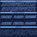 Custom Name and Number Basketball Shorts - Personalized Navy Light Blue Pinstripe Fade Fashion Design Personalized Navy Light