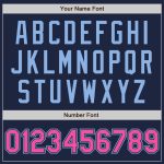 Custom Name and Number Personalized Navy Light Blue Pinstripe Pink Baseball Jersey Personalized Navy Light Blue Pinstripe