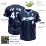 Custom Team Unisex Softball Jersey - Personalized Navy Blue Pinstripe with Name & Number - Two-Button Design Personalized