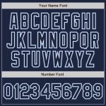Personalized Unisex Softball Jersey - Navy Light Blue Pinstripe Two-Button Design Personalized Navy Light Blue Pinstripe
