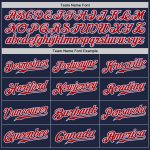 Custom Team Baseball Jersey - Personalized Navy Light Blue and Red with Name & Number Personalized Navy Light Blue-Red Authentic