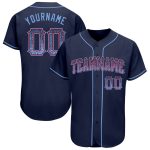 Custom Name Number Personalized Baseball Jersey - Authentic Drift Navy Light Blue Red Personalized Navy Light Blue-Red Authentic