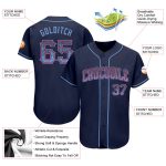 Custom Name Number Personalized Baseball Jersey - Authentic Drift Navy Light Blue Red Personalized Navy Light Blue-Red Authentic