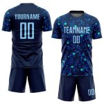 Custom Soccer Uniform Jersey with Personalized Name & Number in Navy Light Blue-Royal Personalized Navy Light Blue-Royal