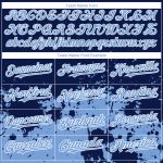 Custom Team Name and Number Baseball Jersey - Personalized Navy Blue and White 3D Abstract Splash Grunge Art Design Personalized