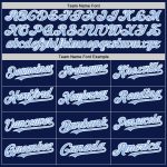 Personalized 3D Twinkle Star Baseball Jersey - Custom Name & Number - Navy Light Blue-White Gradient Design Personalized