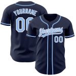 Personalized Navy Light Blue White Baseball Jersey - Authentic Custom Sports Apparel Personalized Navy Light Blue-White Authentic
