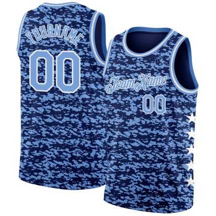 Custom Name and Number Authentic City Edition Basketball Jersey - Personalized Navy Light Blue-White Team Jersey Personalized