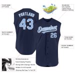 Custom Navy Light Blue White Baseball Jersey with Personalized Name & Number - Authentic Sleeveless Design Personalized Navy