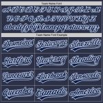 Custom Name Number Throwback Baseball Jersey - Personalized Navy Light Blue White Design Personalized Navy Light Blue-White