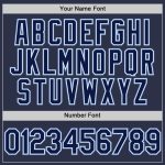 Custom Name Number Throwback Baseball Jersey - Personalized Navy Light Blue White Design Personalized Navy Light Blue-White