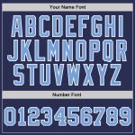 Custom Name Number Basketball Jersey - Personalized Authentic Throwback Navy Light Blue-White Design Personalized Navy Light