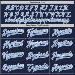 Custom Name Number Varsity Letterman Two Tone Jacket Navy Light Blue White Bomber Full-Snap Team Jacket Personalized Navy